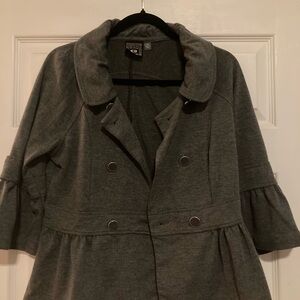 Gray Double-Breasted Women's Coat